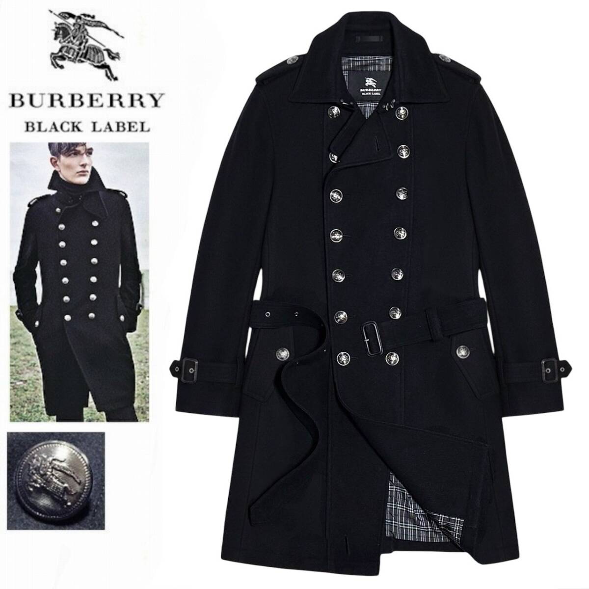 BURBERRY BLACK LABEL トレンチコート ノバチェック ブラック バーバリーブラックレーベル BURBERRY BLACK LABEL 裏地ノバチェック
