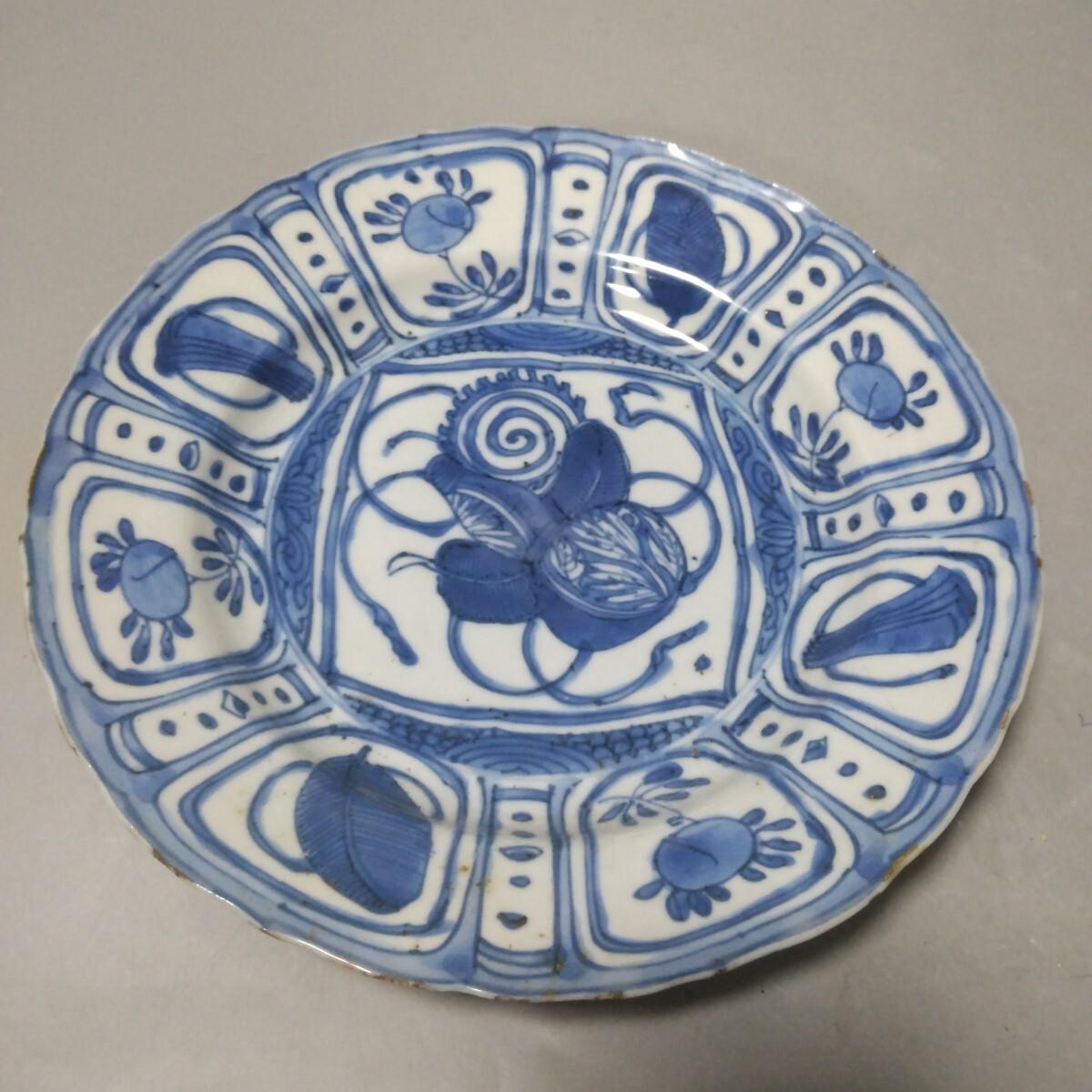 骨董・茶道具】☆古い 伊万里焼 古伊万里染付竹花文蕎麦猪口 3客
