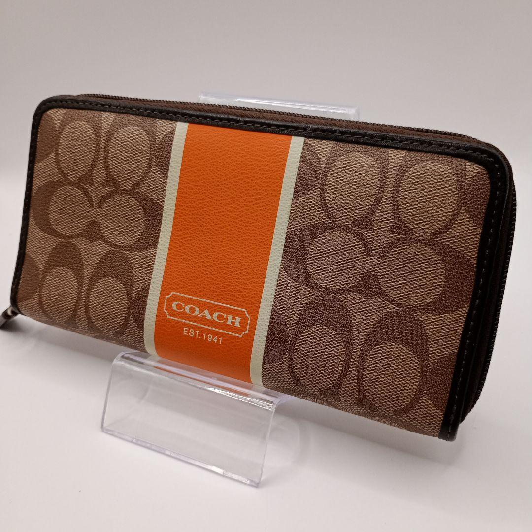 コーチ COACH 長財布 財布 ウォレット オレンジ色 レディース