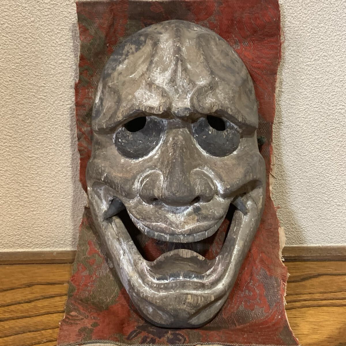 能面 木彫 木製 詳細不明 鬼退治 般若 鉄製 面 お面 保管品 能面 