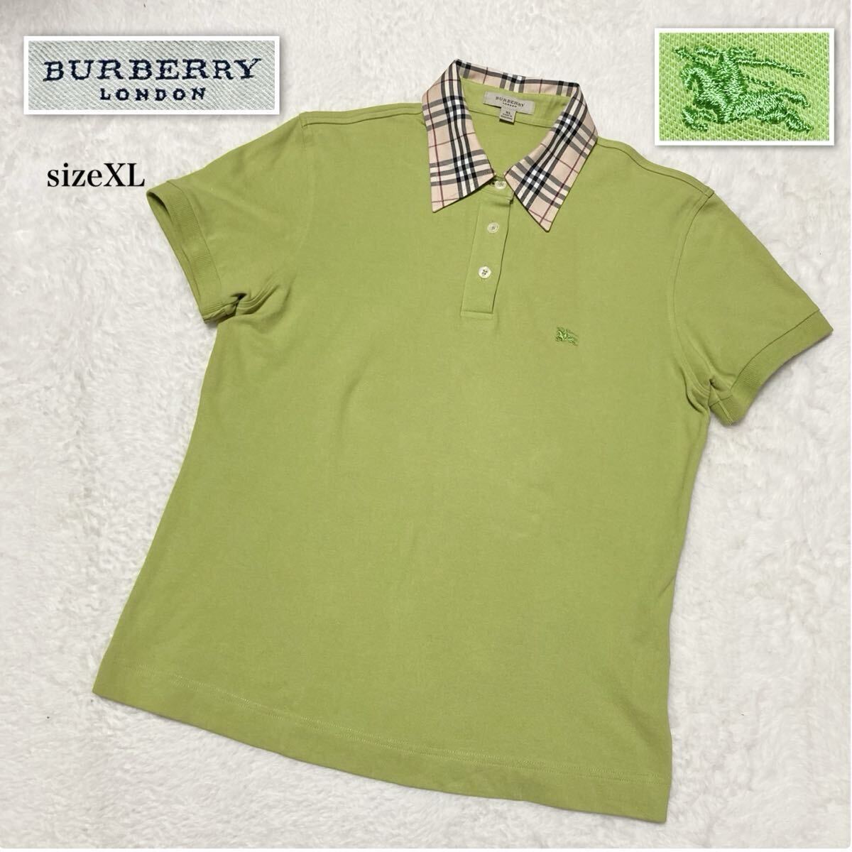 BURBERRY バーバリー ポロシャツ 半袖 黒 ノバチェック ホースロゴ