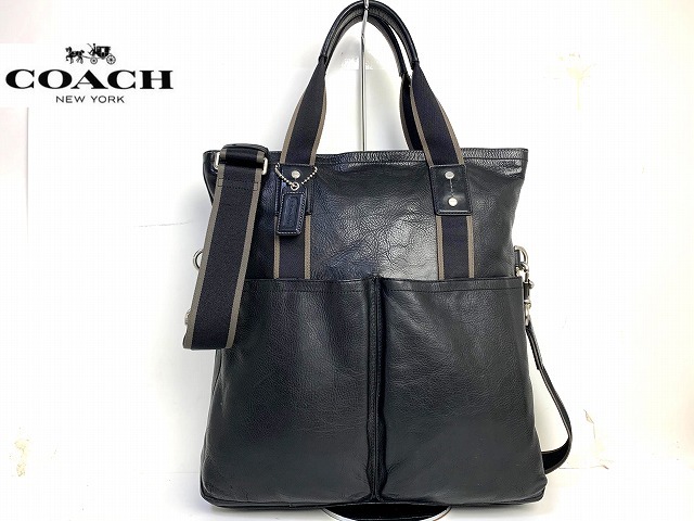 COACH 黒 ビジネスバッグ 巾着付き ブラック ビジネスバッグ トート