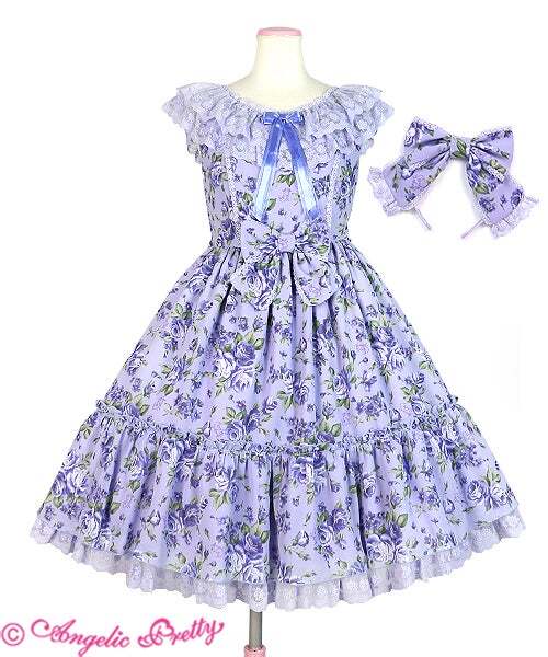 Preview of Angelic Pretty Dramatic Rose SpecialジャンパースカートSet カチューシャ付き アンジェリックプリティ