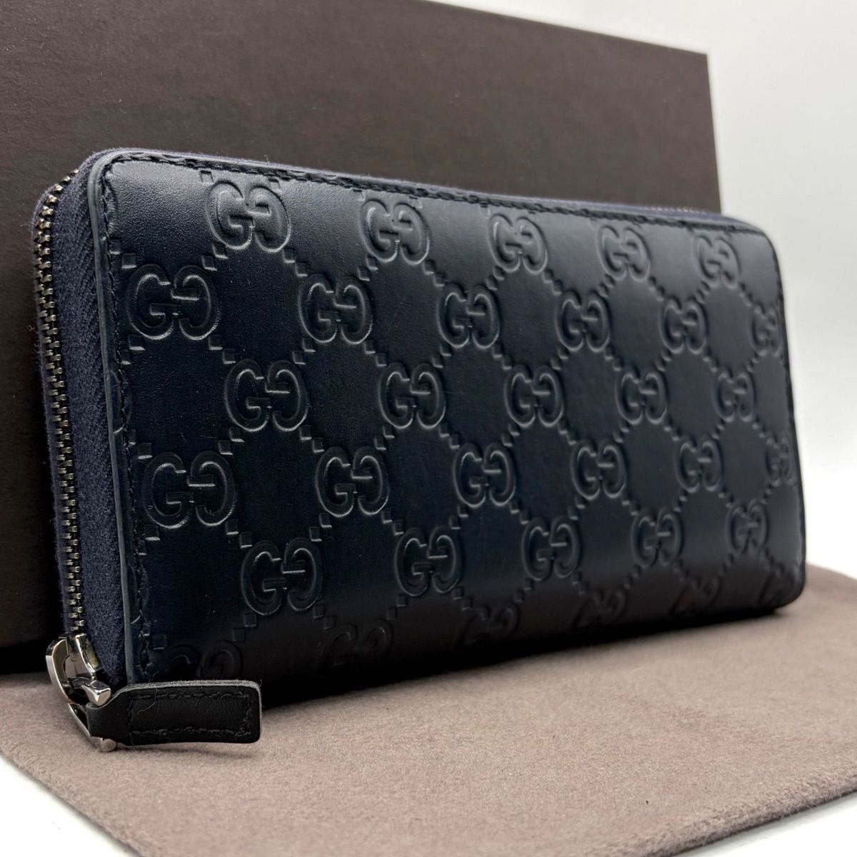 良品】 メンテ済み グッチ ラウンドファスナー ウォレット GUCCI