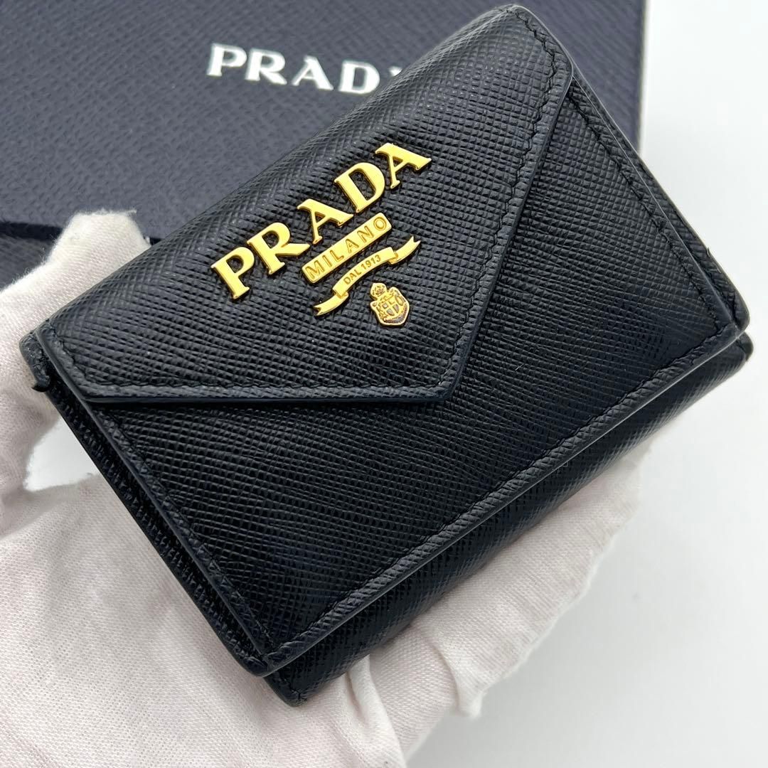 PRADA プラダ サフィアーノ 三つ折り財布 ミニレターリボン 希少