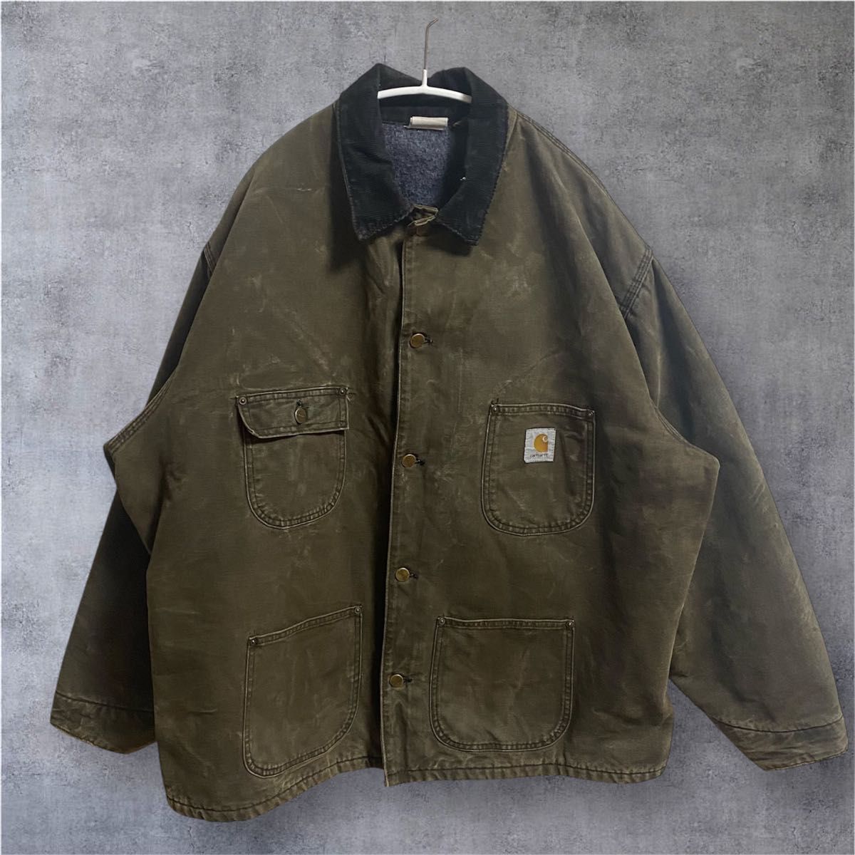 90s Carhartt デニム チョアコート カバーオールフェード 古着 ボロ