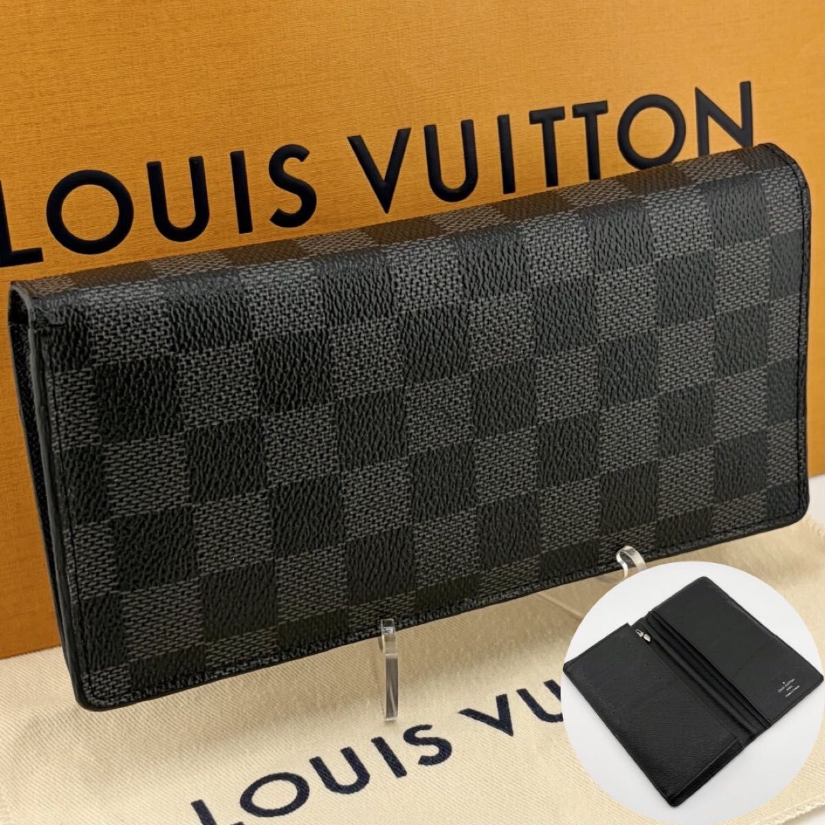 極美品！希少ルイヴィトン ダミエ グラフィット ブラザ 長財布 N63252