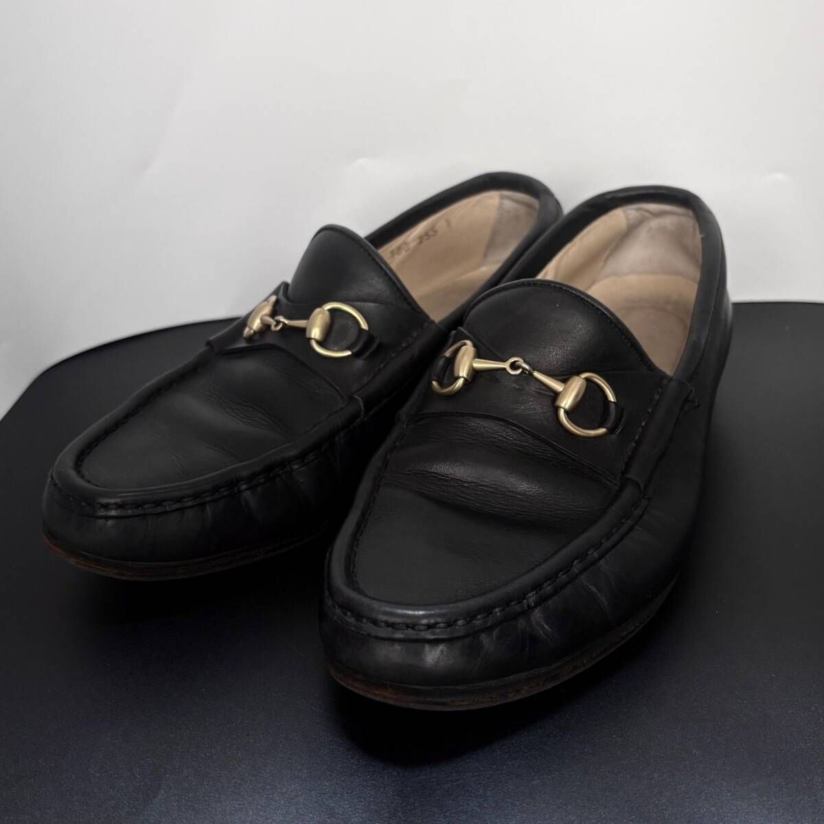 グッチ GUCCI ホースビット ローファー 黒 ゴールド 金具 34 1/2 C 