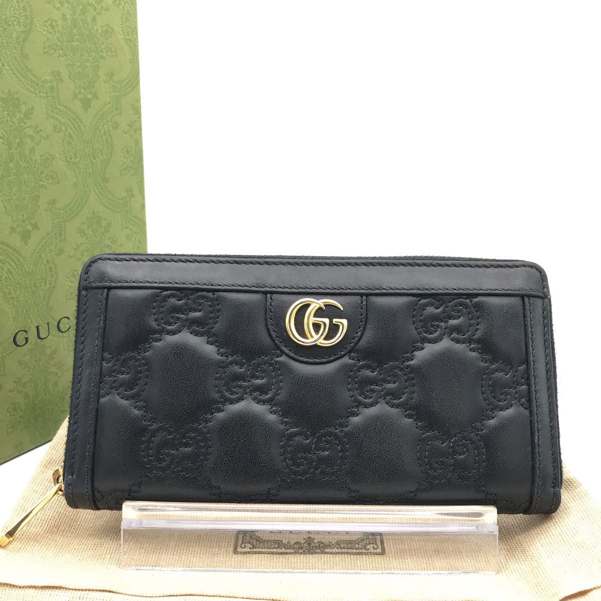 最終値下げ GUCCI GG マーモント 長財布 ラウンドファスナー 黒