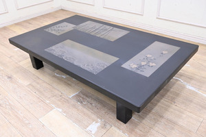 EE20 最高級 輪島塗 乾漆 黒漆 座卓 座敷机 ローテーブル リビングテーブル