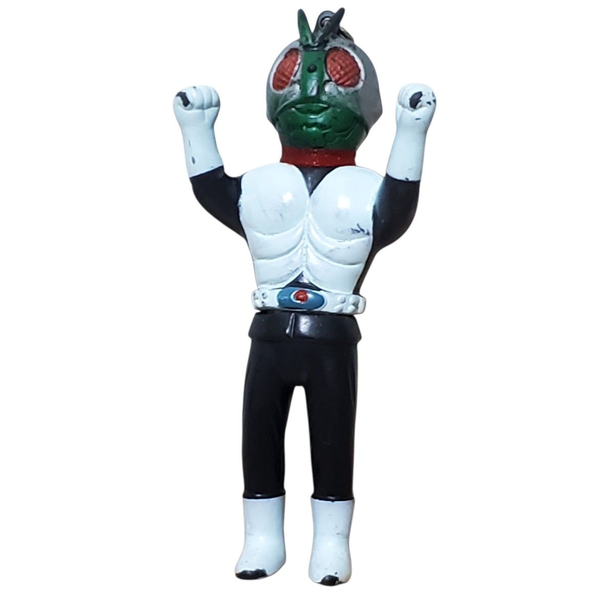 希少 当時物 旧バンダイ 仮面ライダー2号 ソフビ キーホルダー ガッツ