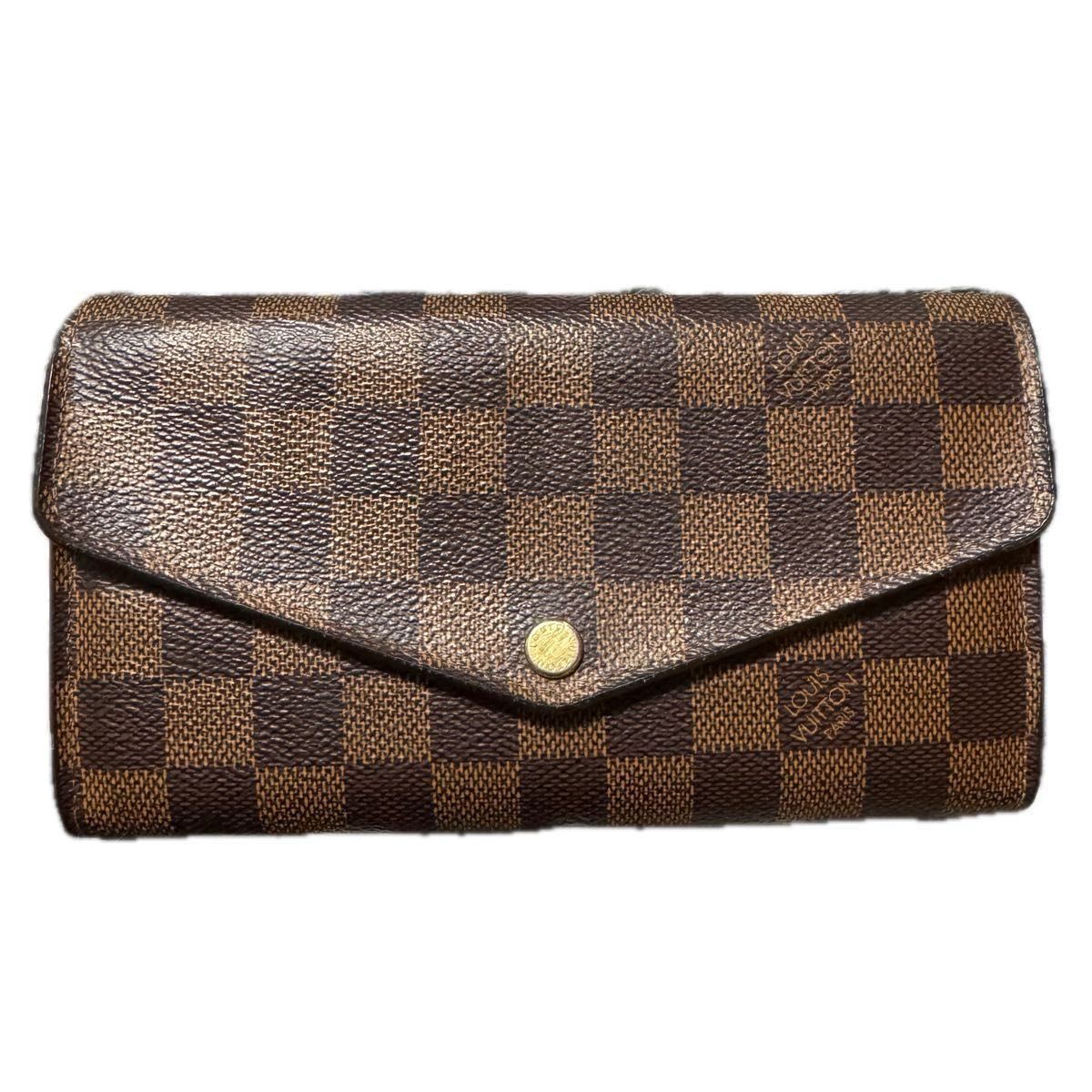 ルイヴィトン 長財布 ポルトフォイユサラ ダミエ エベヌ LOUIS VUITTON