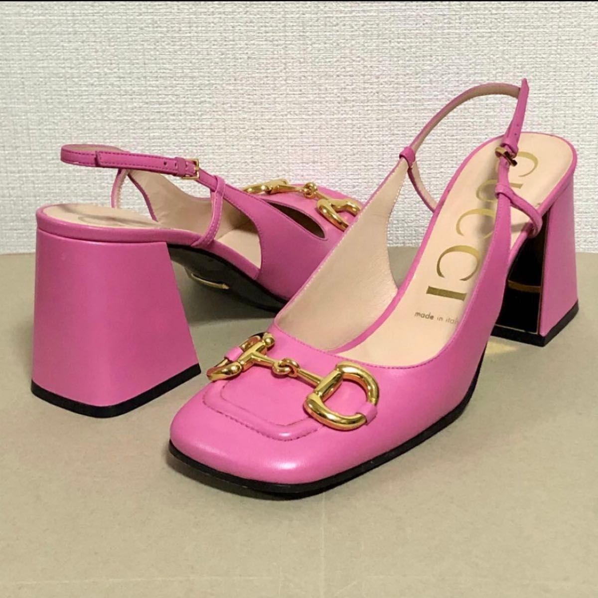 GUCCI フローラ クロスストラップ サンダル ミュール ピンク・パープル