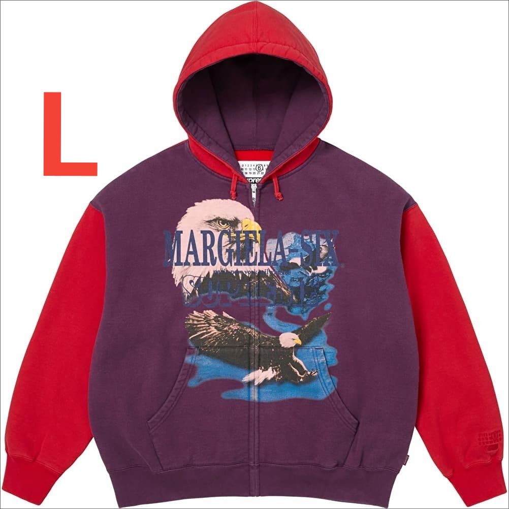 L】Supreme x MM6 Margiela Eagle Zip Up Hooded Sweatshirt Black