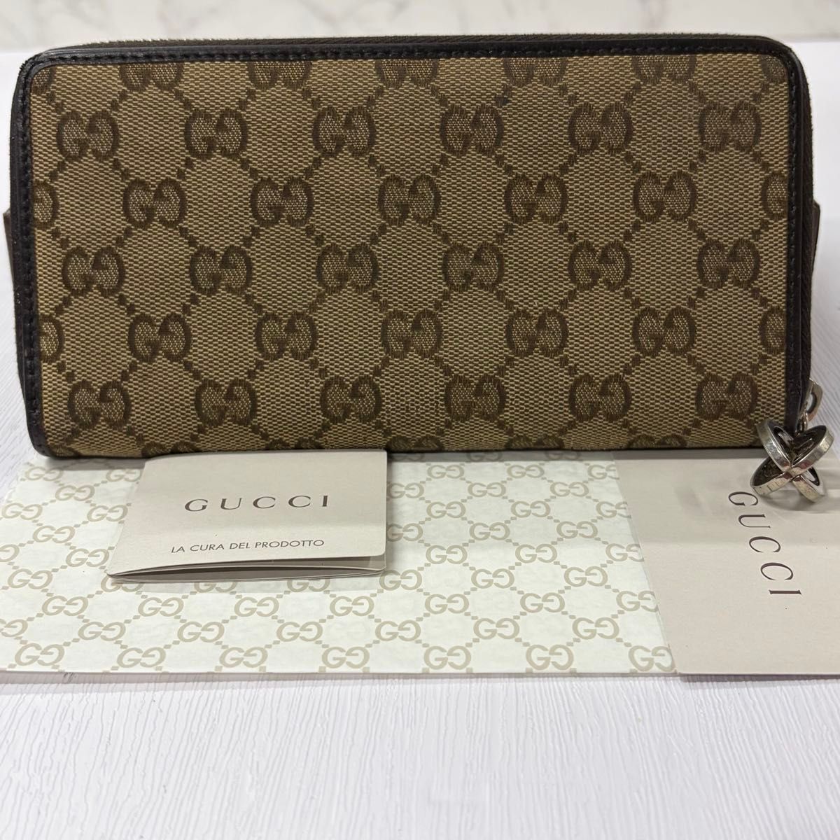 新品同様！ グッチ GUCCI 財布 長財布 GGキャンバス GG柄 ラウンド