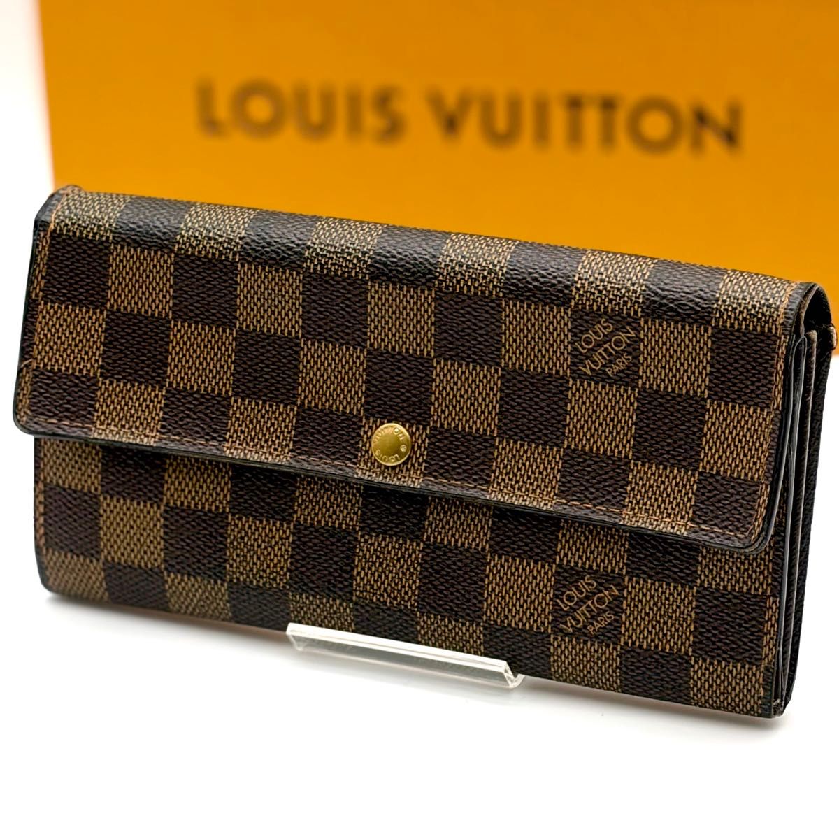 ルイヴィトン 長財布 ポルトフォイユサラ ダミエ エベヌ LOUIS VUITTON