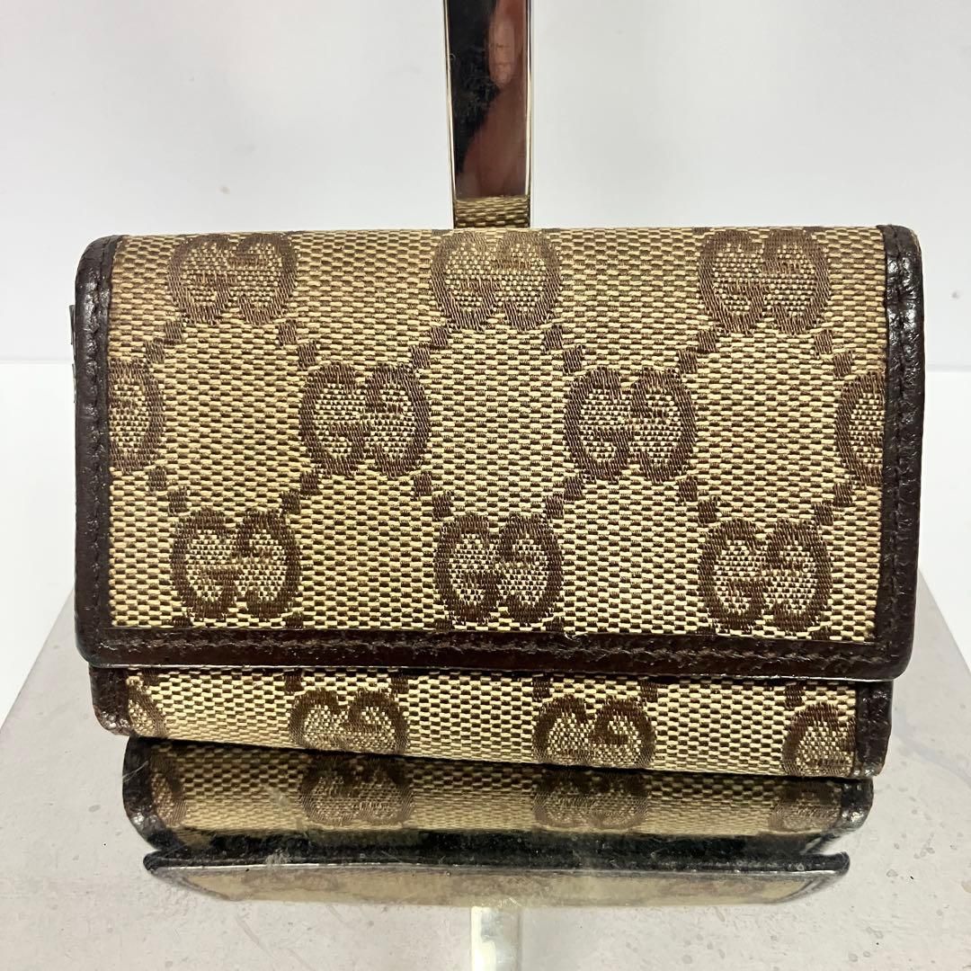 超美品】GUCCI グッチ キーケース6連 キャンバス レザー ブラック 箱