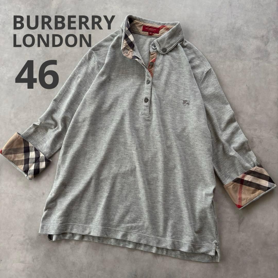 Burberry London ジップアップニット アーガイル柄 ホースロゴ L 