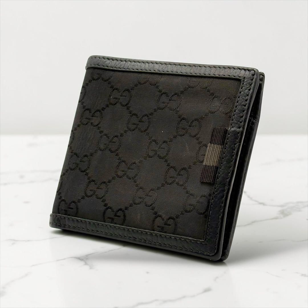 Gucci グッチ GGパターン ブラック 二つ折り財布 ジャッキー GG柄
