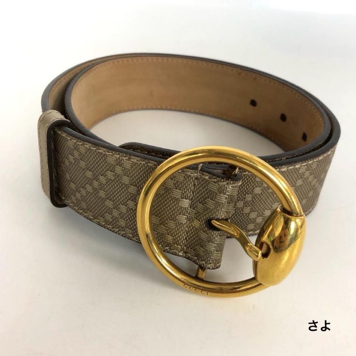 GUCCI グッチ ベルト細 80cm 32in Gバックル ライトベージュ | Shop at
