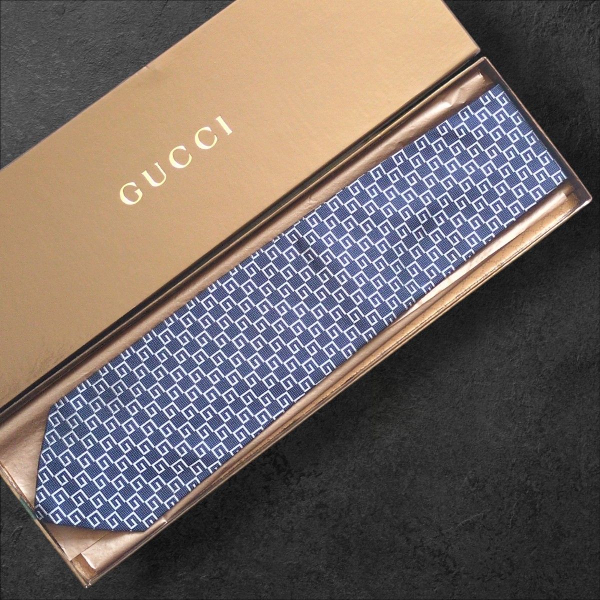 GUCCI グッチ GG柄 ネクタイ シルク シルク100 総柄 ボルドー