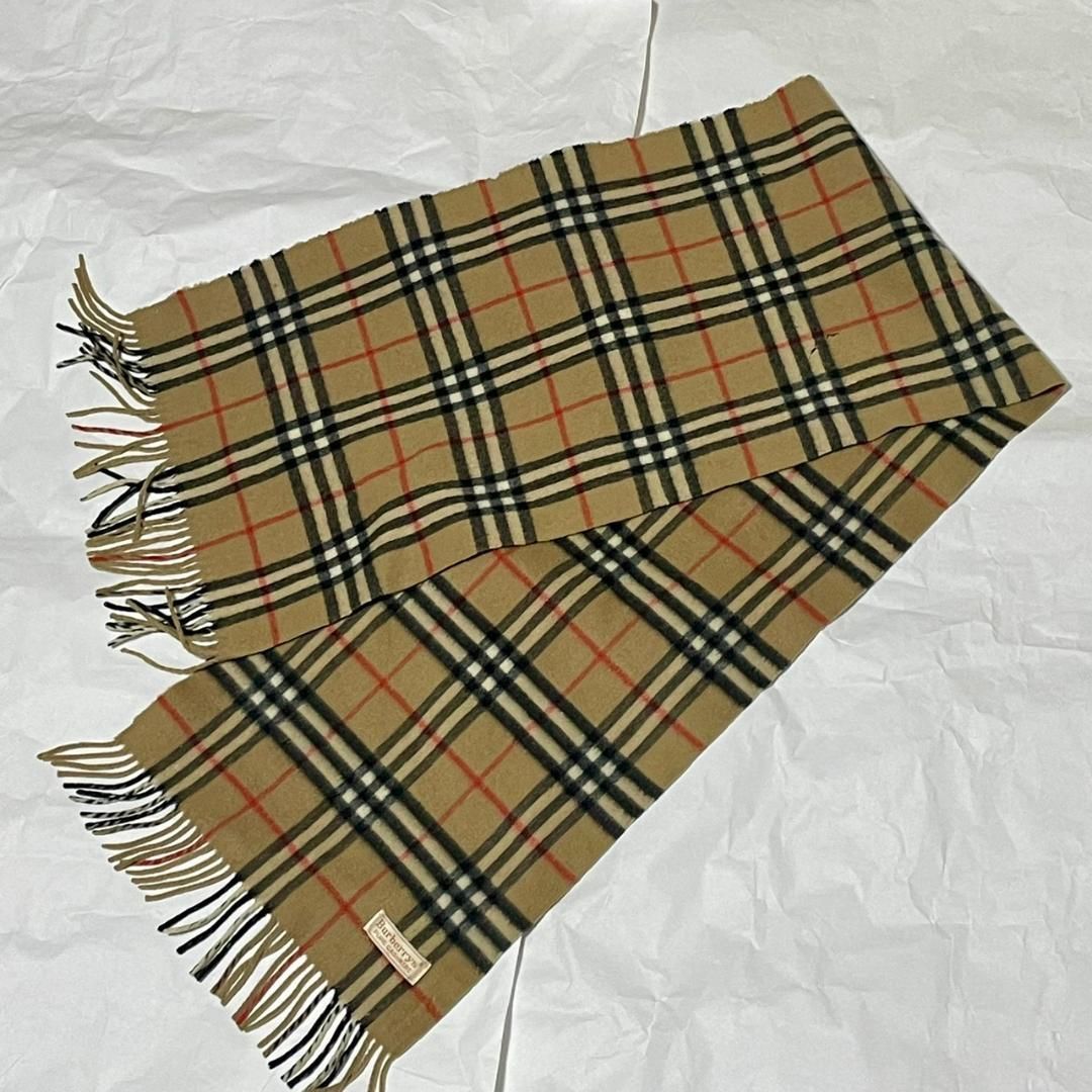 極美品 大判 バーバリー マフラー カシミヤ 100% メガ チェック