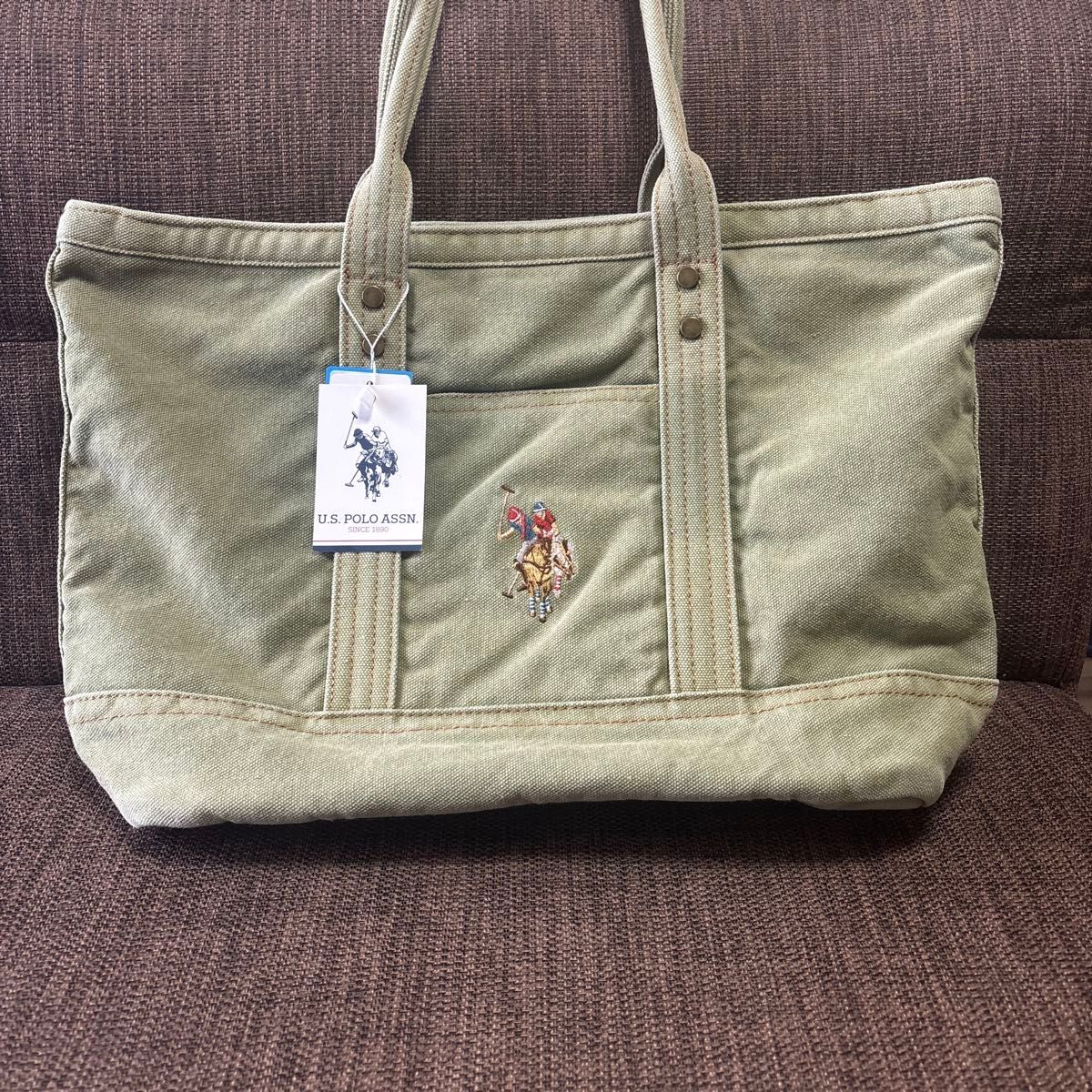 Vintage U.S. POLO ASSN. トートバッグ キャンバス レッド アイボリー 