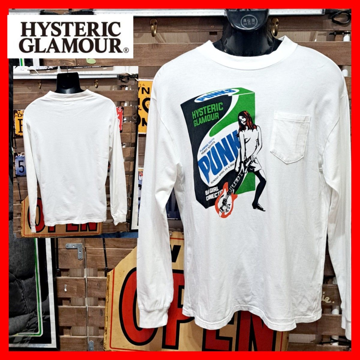 HYSTERIC GLAMOUR ヒステリックグラマー ロンT ヒスガール ギター