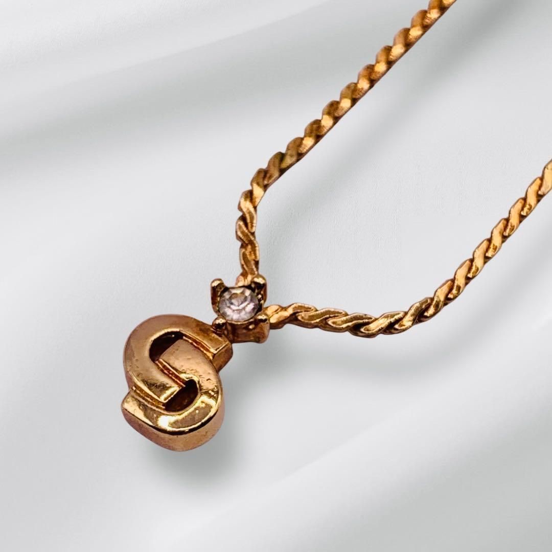 Dior ディオール ネックレス サークルツイスト CDロゴ ロープ ストーン 