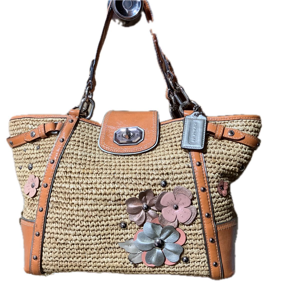 ☆コーチcoach ストローバッグ4443 フラワーカゴバッグ☆ | Shop at