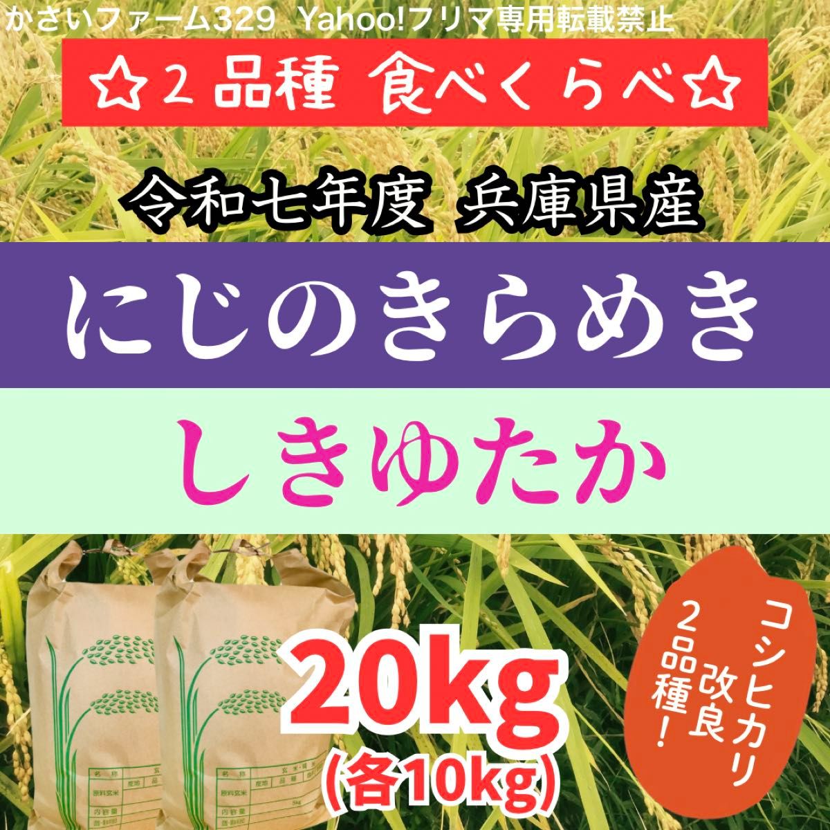 美味☆新米 兵庫県産キヌムスメ 山の湧き水育ち農家のお米 20kg(10kg×2