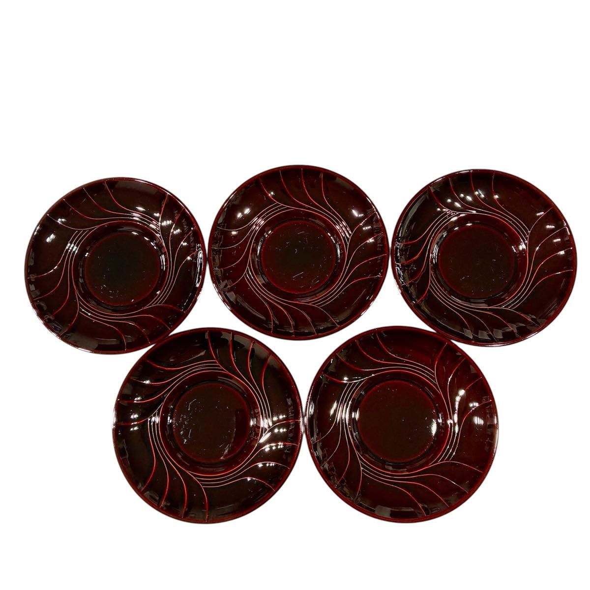本日特別価格」朱塗り 茶托 5枚セット 木製 和食器 銘々皿 | Shop at
