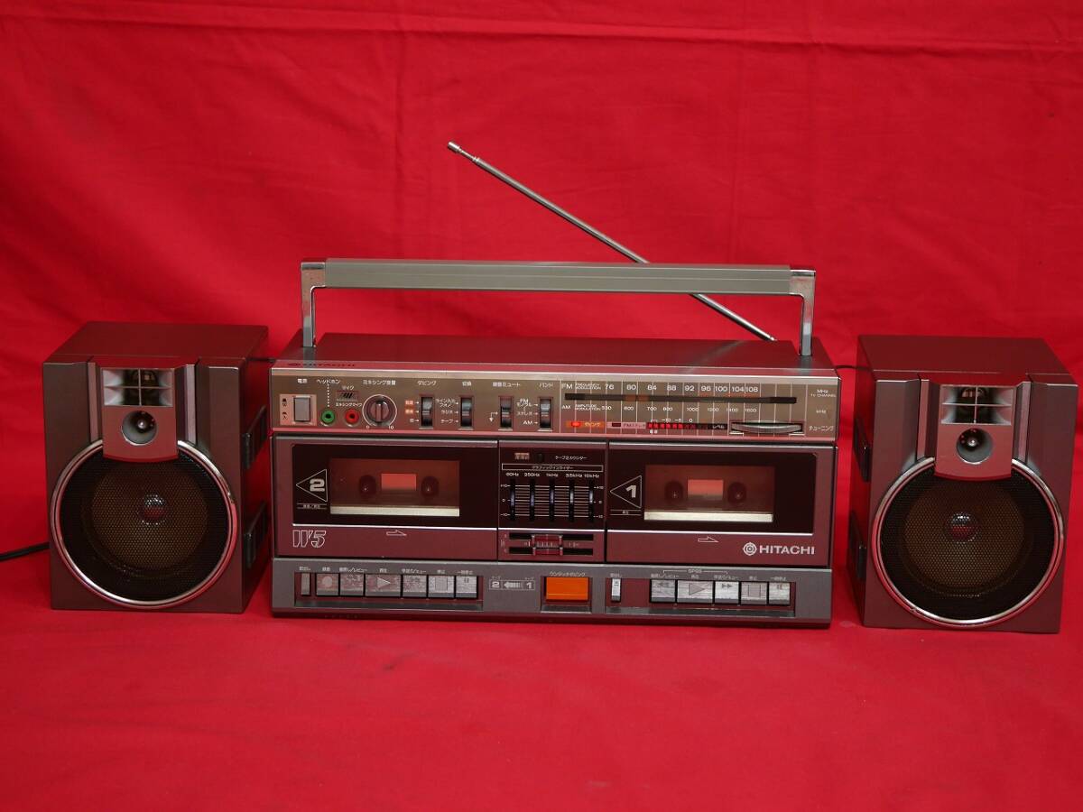 HITACHI PERDISCO TRK-W3 バブルラジカセ 赤 昭和レトロ HITACHI