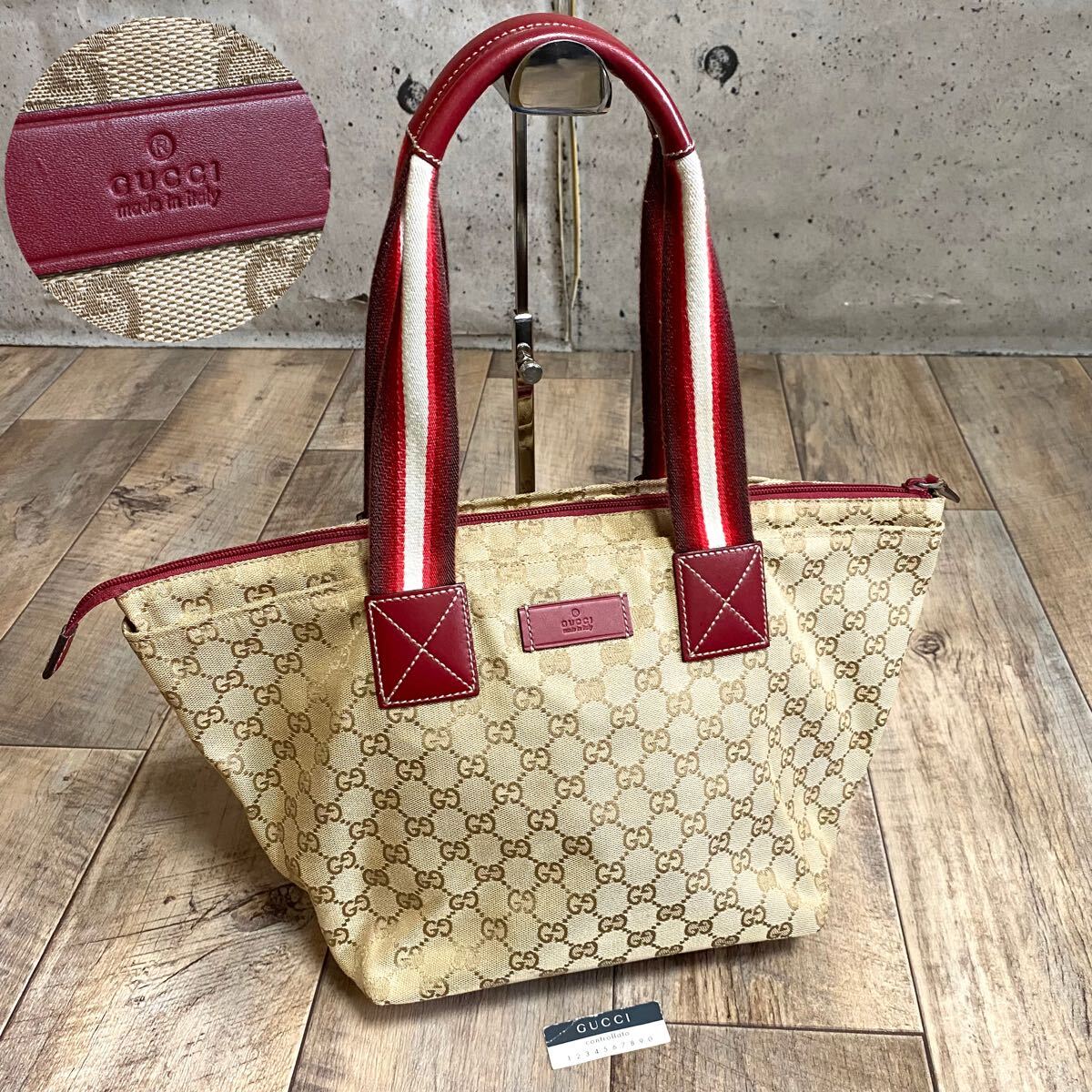GUCCI グッチ ミニトート ミニハンドバッグ ミニバッグ 赤 美品 GG 
