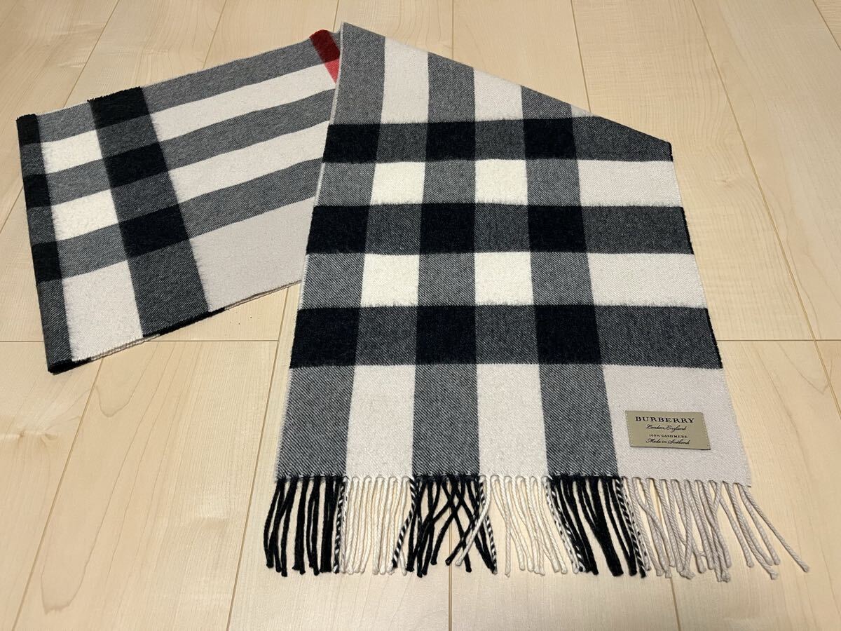 極美品‼︎Burberry（バーバリー ）カシミヤ100％ 大判マフラーモノグラム BURBERRY バーバリー マフラー カシミア100％ モノグラム 大判 送料