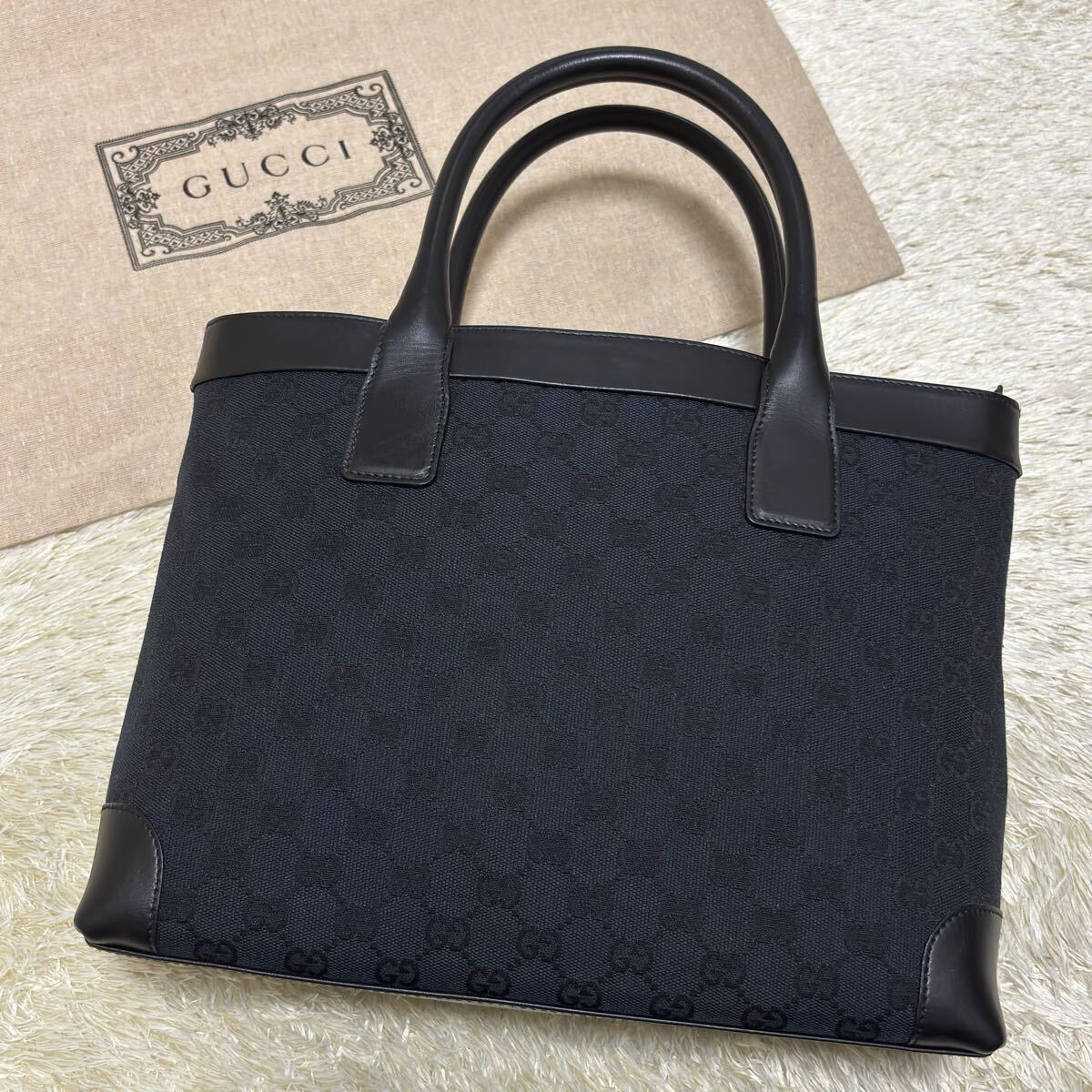 レディース 【美品】グッチ トートバッグ ハンドバッグ ブラック 