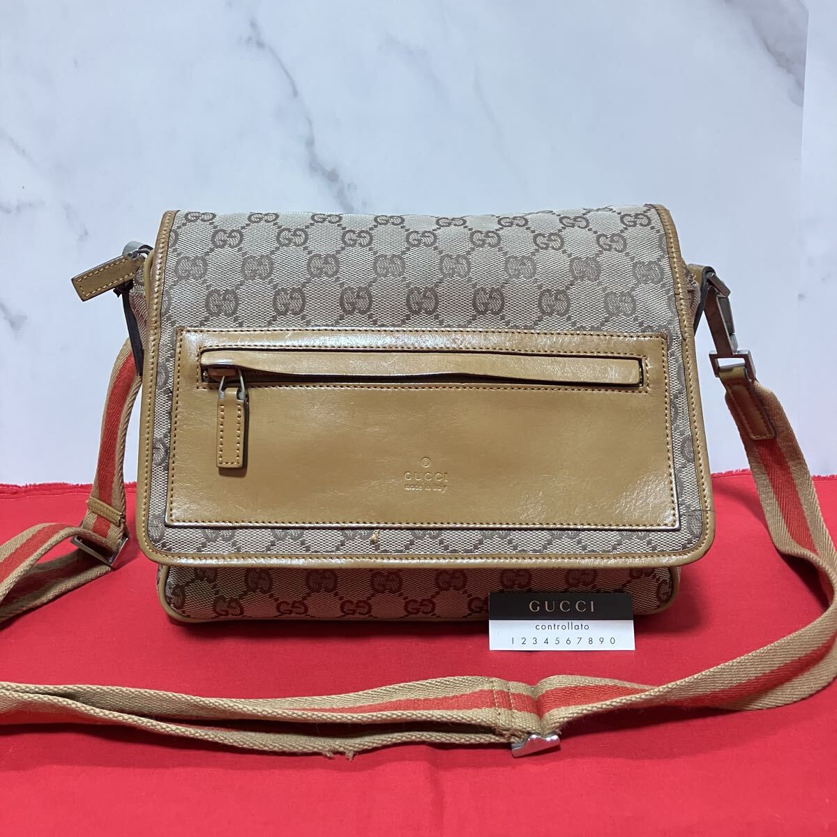 GUCCI グッチ GGキャンバス シェリーライン クラッチバッグ ポーチ