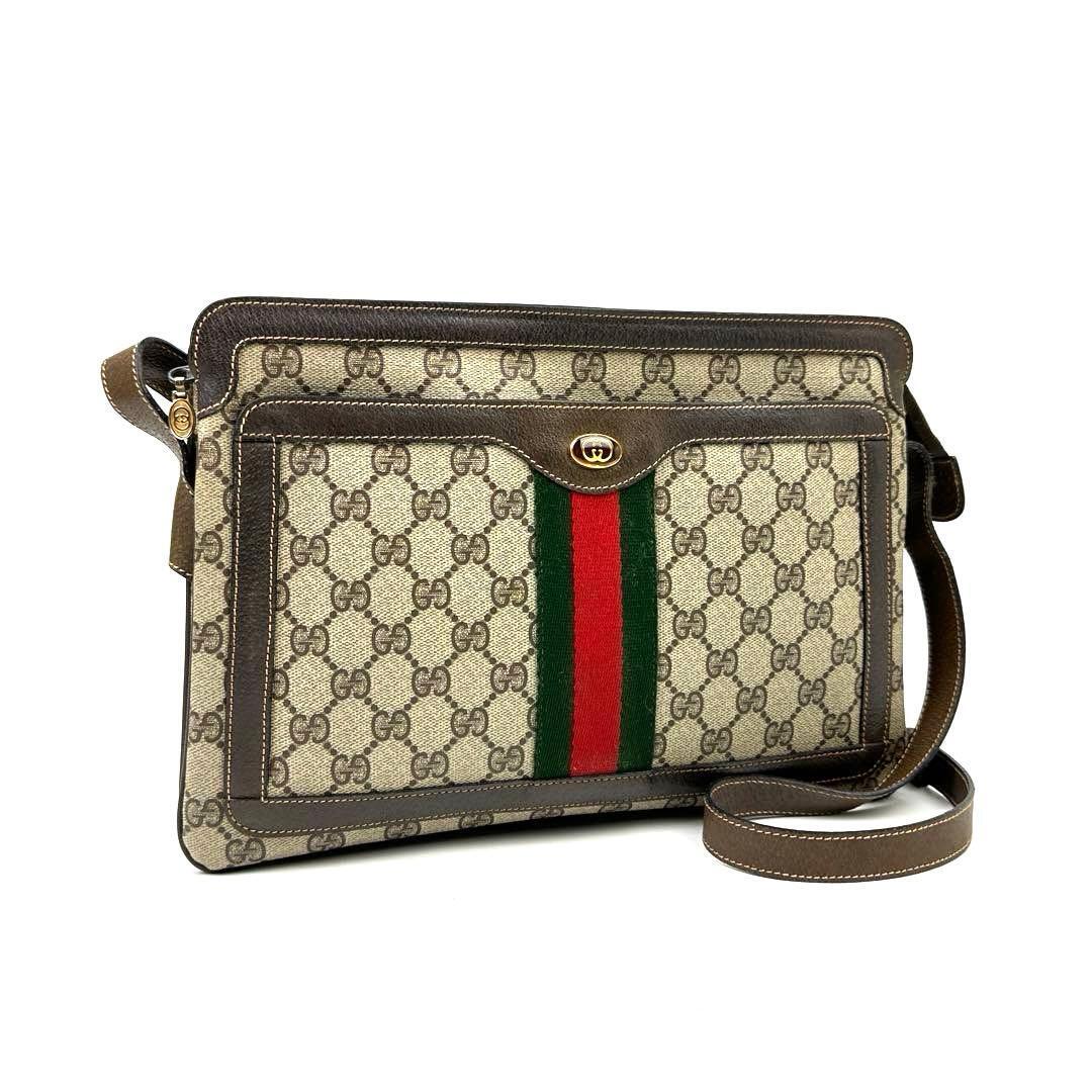 美品□GUCCI グッチ GGスプリーム ボディバッグ シェリーライン