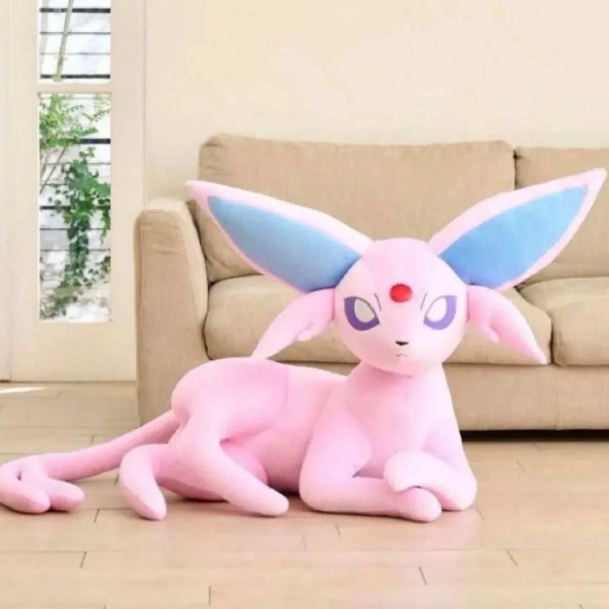 新品 未使用 ぬいぐるみ 等身大 ブースター 寝そべり ポケモンセンター