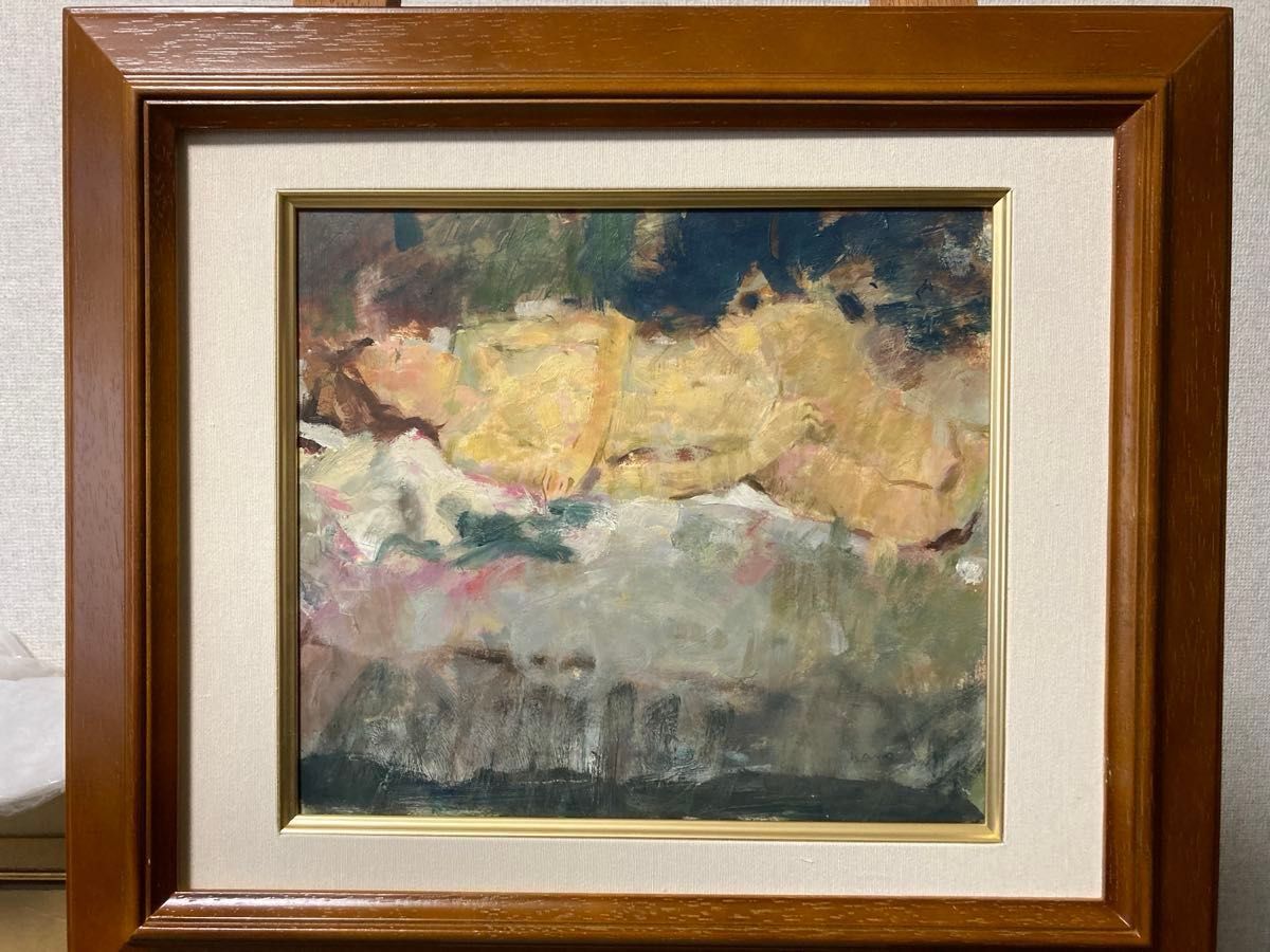 油彩 油絵 肉筆 作者不詳 楽器を奏でる女性像 人物画 S10号 | Shop at