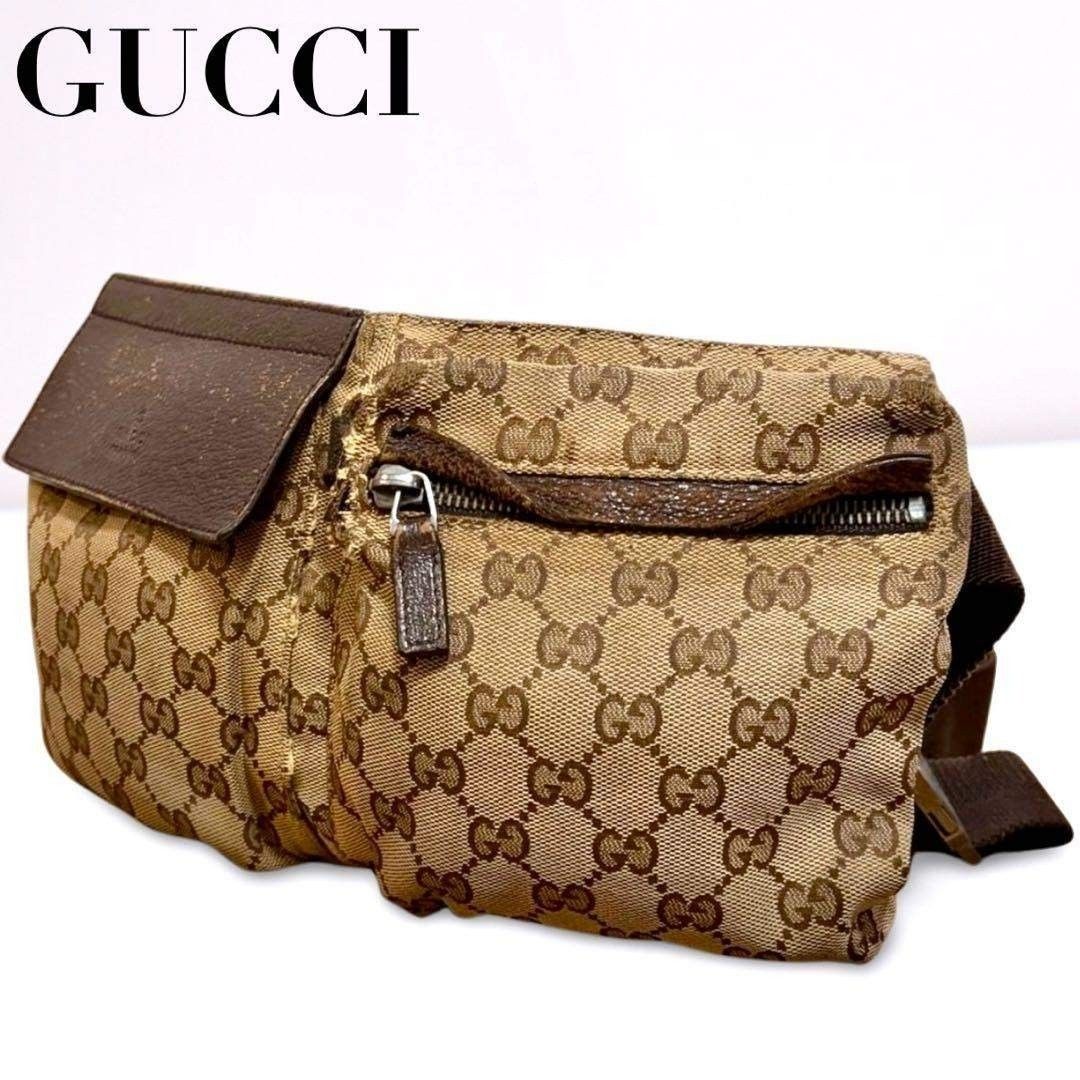 GUCCI グッチ GGキャンバス アクセサリーポーチ ミニバッグ ブラック