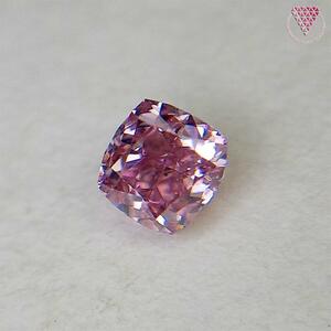0.077 ct Fancy Vivid Purplish Pink VS2 CGL 天然 ピンク ダイヤモンド ルース クッション シェイプ DIAMOND EXCHANGE FEDERATION