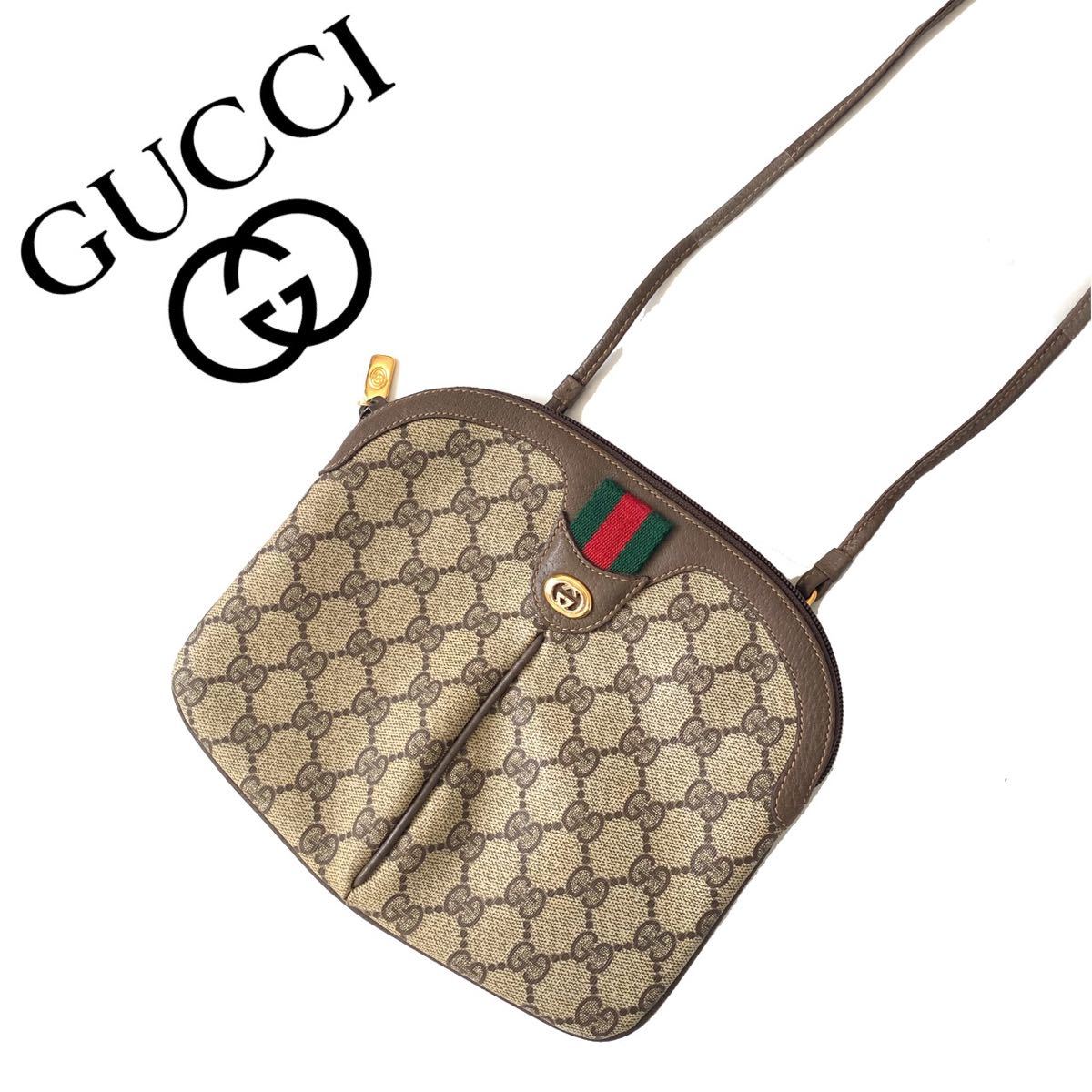 美品 大人気丸ポシェット オールド GUCCIグッチ ショルダーバッグ