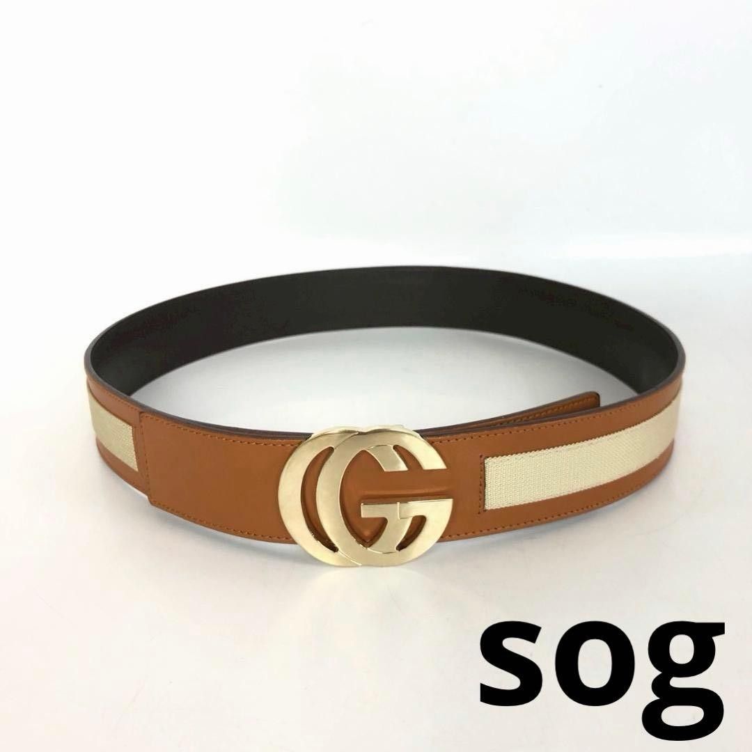 GUCCI グッチ ベルト細 80cm 32in Gバックル ライトベージュ | Shop at