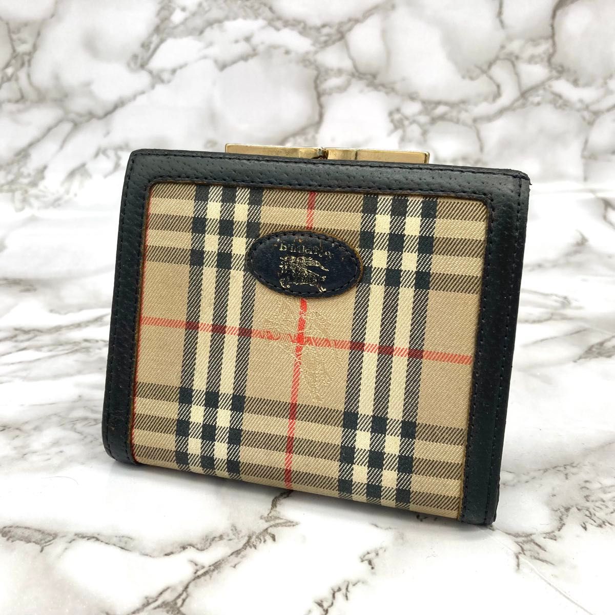 BURBERRY 折り財布 バーバリー 財布 がま口 二つ折り財布 ノバチェック