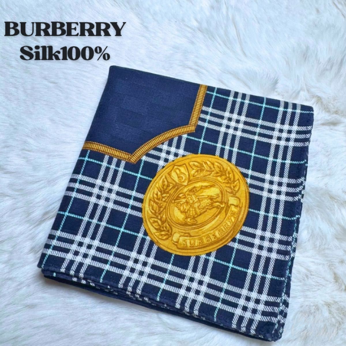 バーバリー シルクスカーフ 85×85cm 美品 ノバチェック柄 大判