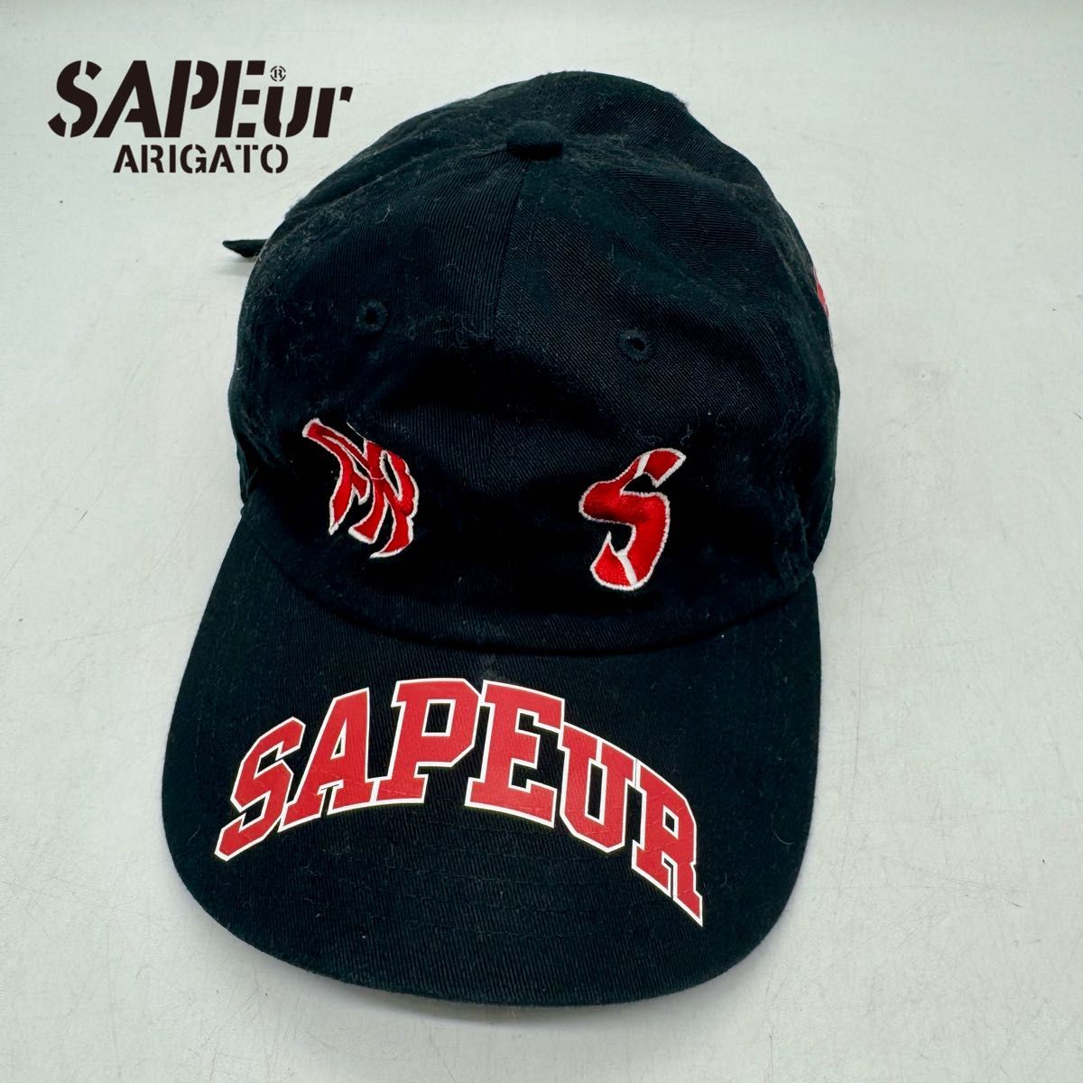 激レア】SAPEur × #FR2 コラボキャップ サプール ロゴ刺繍 ブラック