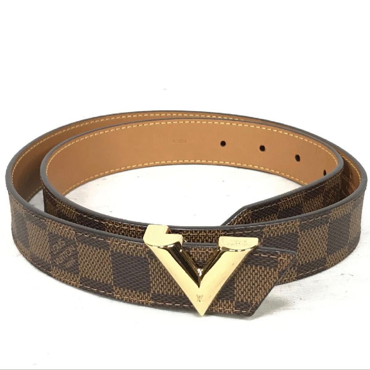LOUIS VUITTON ルイ・ヴィトン サンチュール キャレ ダミエエベヌ