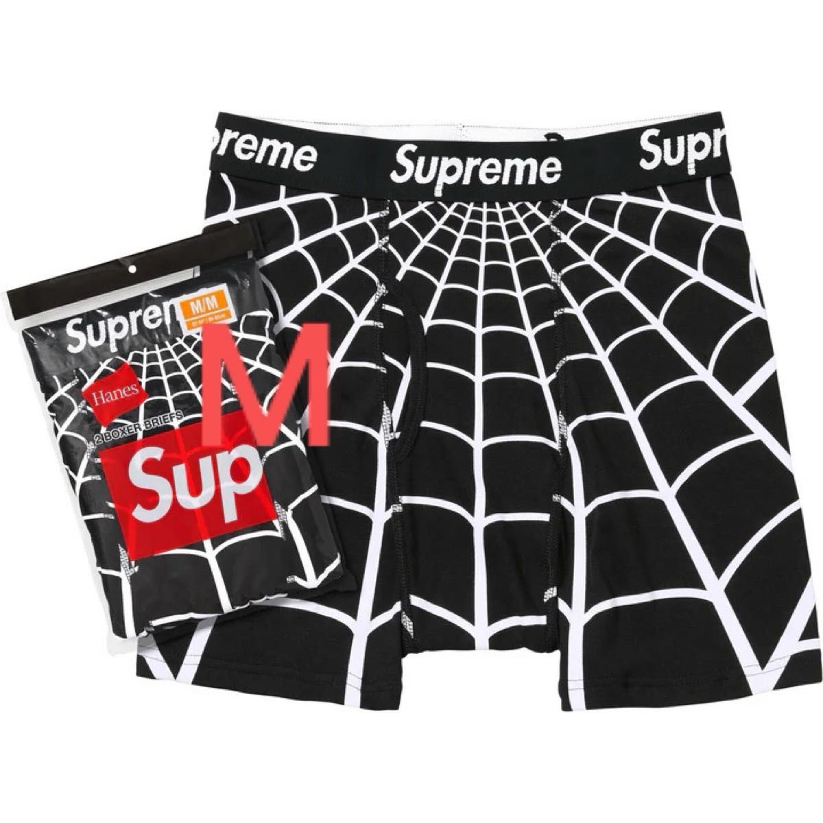 Supreme Hanes Spider-Man Sサイズ 2枚組 黒 BLACK スパイダーマン 黒