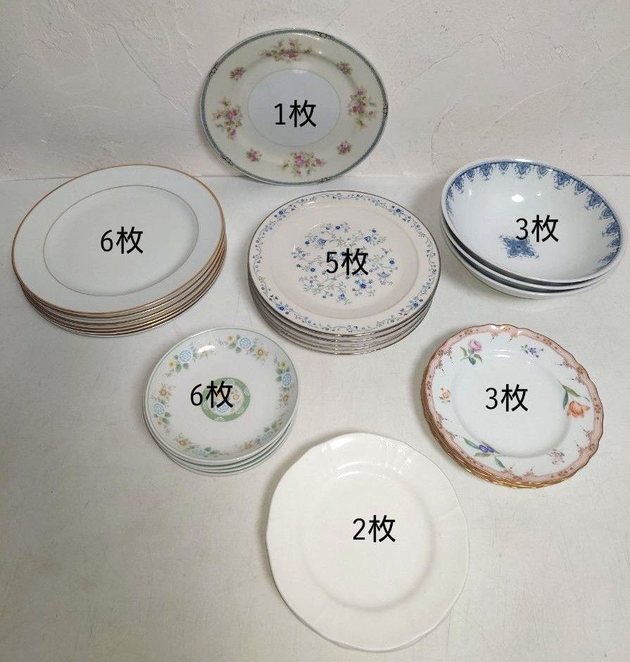 17枚】ノリタケNoritake プレート 皿 薔薇 バラ 花柄 サラダ パスタ